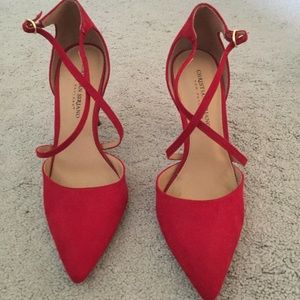 Red, strappy heels